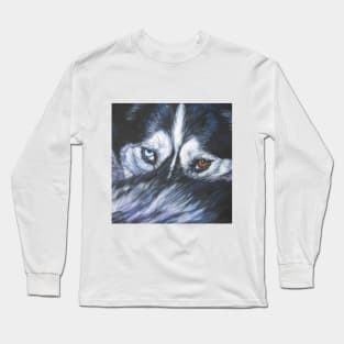 Siberian Husky Fine Art Painting Long Sleeve T-Shirt